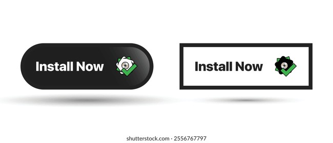 One-click Install icons. 'Install Now' button—designed for speed, simplicity, and reliability. Start your journey in seconds! Vector Illustration concept.