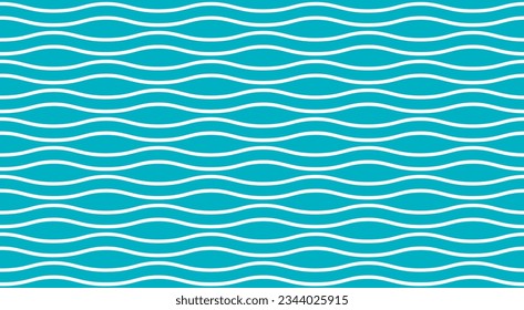 One-color seamless pattern with waves