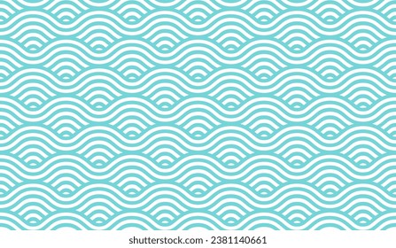 One-color seamless pattern with waves