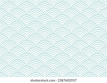 One-color seamless pattern with waves