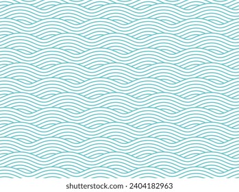 One-color seamless pattern with waves