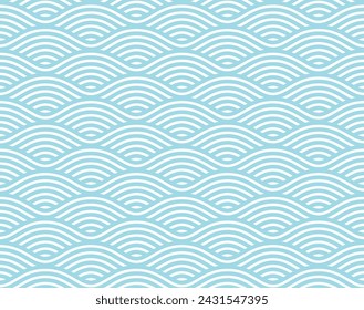 One-color seamless pattern with waves