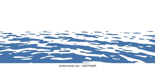 Fondo vectorial de un solo color con la textura de la superficie oceánica con ondas pequeñas