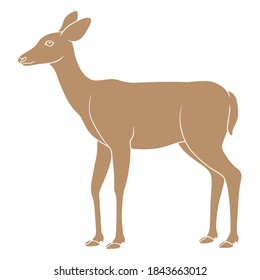 One-color vector illustration of a deer