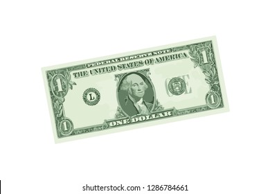 one-dollar bill. vector illustration
