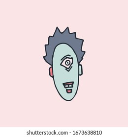 One-eye monster. Cute funny cartoon character. Vector cartoon cyclops. People icon vector isolated. Little scary character. Eps8