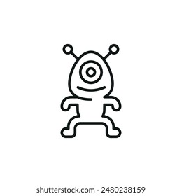 Icono de Criatura Alienígena de Un Ojo. Icono simple de criatura alienígena de un solo ojo para redes sociales, App y Diseño web. Ilustración vectorial.