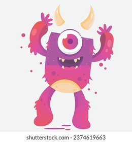 one-eyed horned monster hallowen character