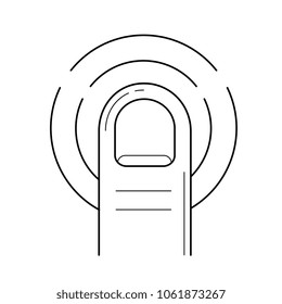 One-finger double tap vector line icon isolated on white background. One-finger double tap line icon for infographic, website or app.