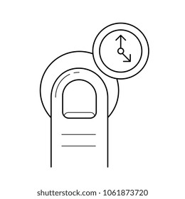 One-finger tap and hold vector line icon isolated on white background. One-finger tap and hold line icon for infographic, website or app.