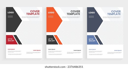 One-folded A4 size brochure cover layout, Editable vector flier, and annual report cover design