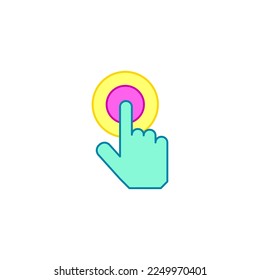 servicios táctil oneg, icono colorido, ilustración vectorial