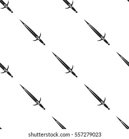 One-handed sword icon in black style isolated on white background. Weapon pattern stock vector illustration.