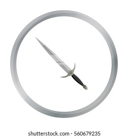 One-handed sword icon cartoon. Single weapon icon from the big ammunition, arms set.