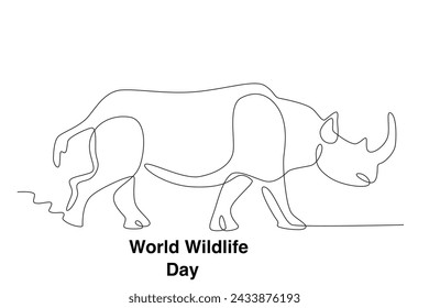 A one-horned rhinoceros. World wildlife day