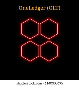OneLedger (OLT) cryptocurrency symbol. Vector illustration eps10 isolated on black background