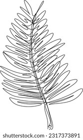 One-line art. one continuous line art. a leaf illustration isolated on white
