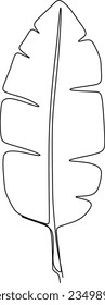One-line art. one continuous line art. a leaf illustration isolated on white