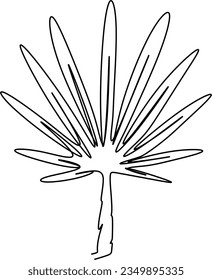 One-line art. one continuous line art. a leaf illustration isolated on white