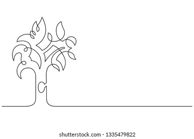Oneline black tree symbol for your project