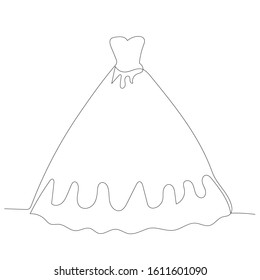 one-line drawing of a female dress