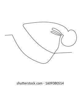 one-line drawing of a hat
