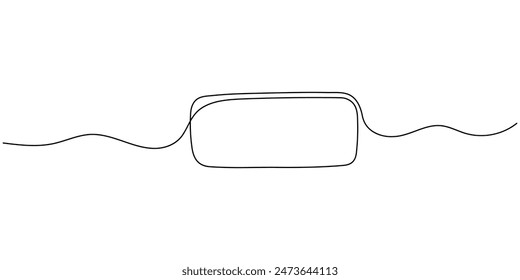 One-line icon of a rectangular geometric frame. Place for texts, notifications, messages. Vector illustration for editable lines - Powered by Shutterstock - Get 15% off with code: PIKWIZARD15