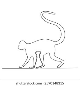 Oneline monkey animal wildlife fauna continuous single line art design vector illustration