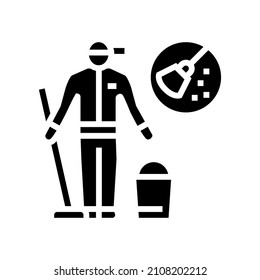 vector de icono de limpieza de glifo de una sola vez. signo de limpieza de una sola vez. símbolo de contorno aislado ilustración negra