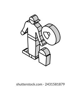 one-off cleaning isometric icon vector. one-off cleaning sign. isolated symbol illustration