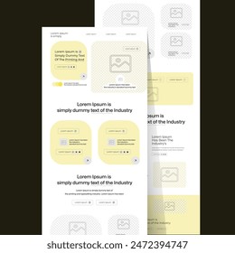 One-page website design template for business. Landing page wireframe. Flat modern responsive design. Ux ui website Design