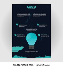 One-pager A4 flyer in high-tech theme. Ready for print.