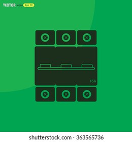 One-phase machine sixteen amps icon