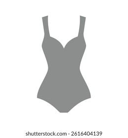 One-piece bathing suit vector icon. Female swimsuit or swimming suit fill symbol.