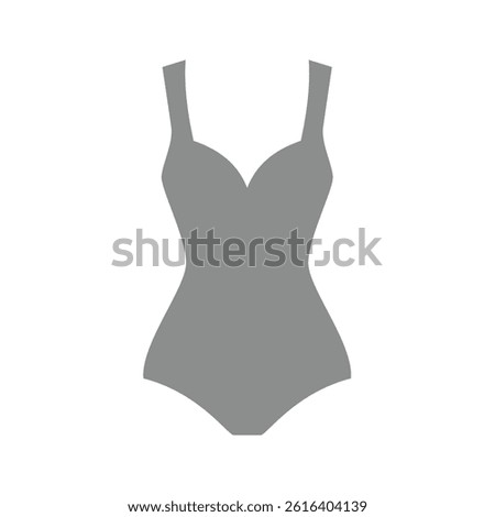 One-piece bathing suit vector icon. Female swimsuit or swimming suit fill symbol.