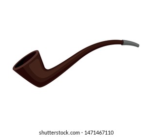 One-piece smoking pipe. Vector illustration on white background.