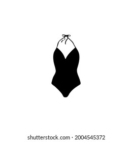 one-piece woman swimsuit. vector illustration