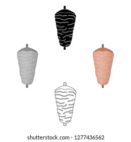  oner kebab icon in cartoon style isolated on white background. Meats symbol stock vector illustration