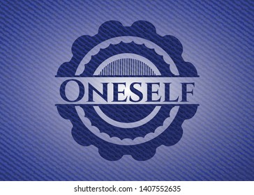 Oneself with denim texture. Vector Illustration. Detailed.