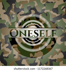 Oneself written on a camo texture