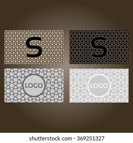 One-Sided Business Card Template. Geometric decorative design. Set. Collection. Vector Illustration. 
