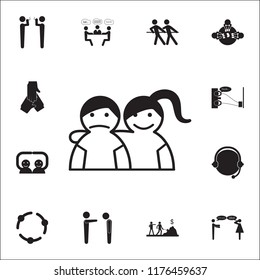 one-sided friendship icon. Conversation and Friendship icons universal set for web and mobile