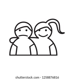 one-sided friendship icon. Element of cyber security for mobile concept and web apps icon. Thin line icon for website design and development, app development
