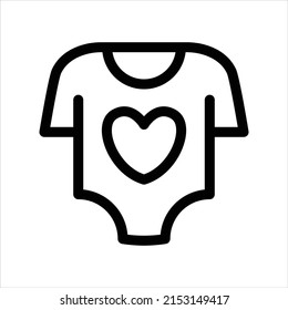 Onesie Child Clothing Vector Outline Icon Symbol Design