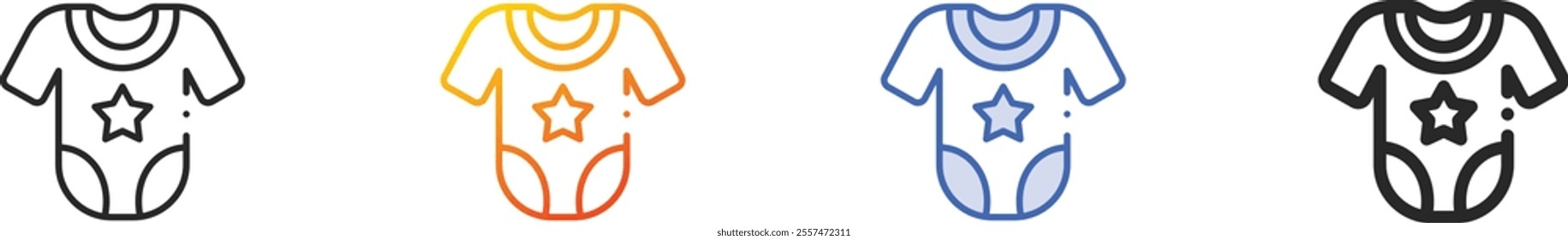 onesie icon.Thin Linear, Gradient, Blue Stroke and bold Style Design Isolated On White Background