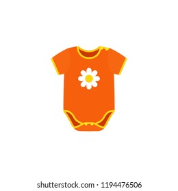 Onesies, bodysuit icon. Vector. Baby sleeper isolated on white background. Kids cloth in flat design. Cartoon illustration. 