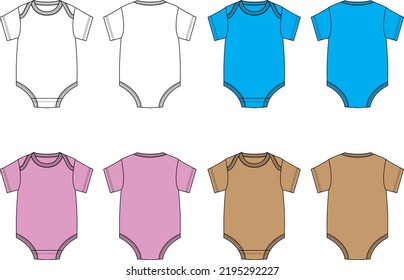 Onesies Editable Fashion Flat Templates