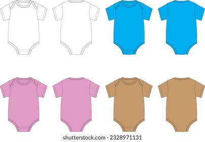 Onesies Fashion Flat Template Editable