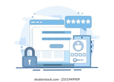 One-time password concept. Message with code on smartphone to login to website or app. Notification on phone, multifactor authentication. Internet payment, flat vector illustration on background.