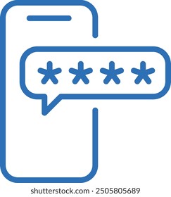 One-time password, OTP, security enhancement, editable line vector icon illustration